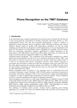 Phone Recognition on the TIMIT Database
