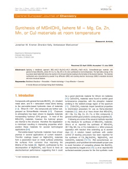 Synthesis of MSn(OH) (where M = Mg, Ca, Zn, Mn, or Cu) materials