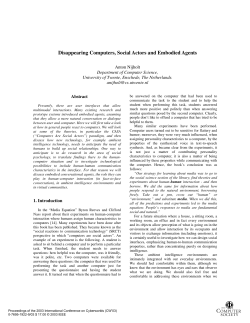 Disappearing computers, social actors and embodied agents