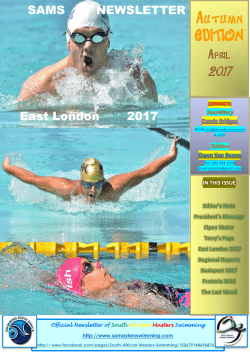 Autumn EDITION Autumn EDITION - South African Masters Swimming