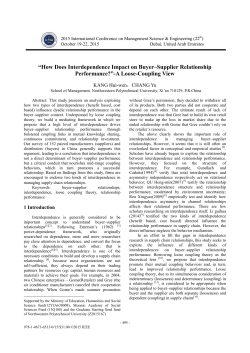 How Does Interdependence Impact on Buyer&ndash;Supplier Relationship