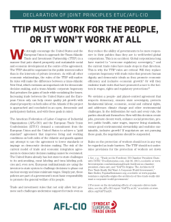 Declaration of Joint Principles ETUC/AFL-CIO