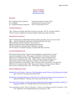 Habich vita 2011 1 Robert D. Habich Professor of English Ball State