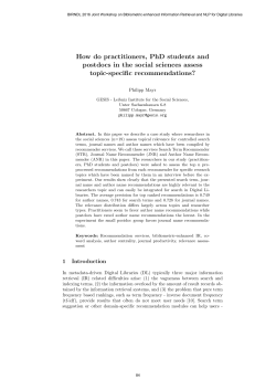 How do practitioners, PhD students and postdocs in the social