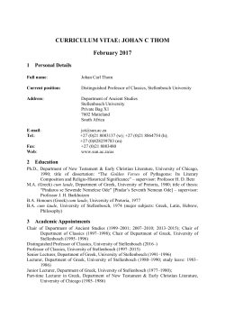 CV - Stellenbosch University