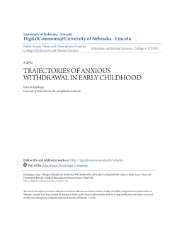 trajectories of anxious withdrawal in early childhood