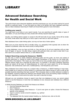 advanced database searching for health and social work