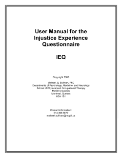 User Manual for the Injustice Experience Questionnaire IEQ