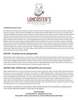 our catering/delivery information
