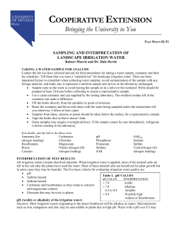 Sampling and interpretation of Landscape Irrigation Water