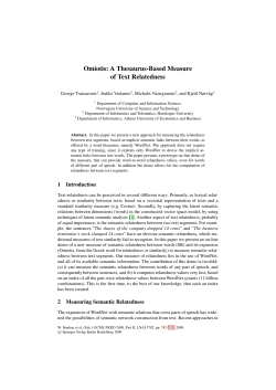 Omiotis: A Thesaurus-Based Measure of Text