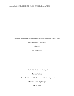 Running head: OSTRACISM AND CROSS CULTURAL ADAPTION