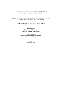 Foodgrain Surpluses, Yields and Prices in India