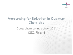 Accounting for Solvation