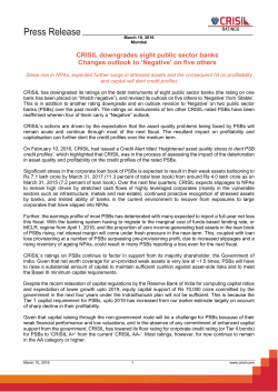 CRISIL downgrades eight public sector banks Changes outlook to