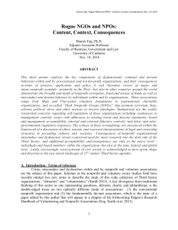 Rogue NGOs and NPOs: Content, Context