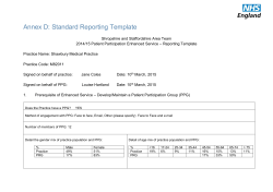 Patient participation enhanced service