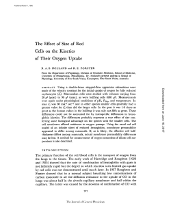 The Effect of Size of Red Cells on the Kinetics of Their Oxygen Uptake