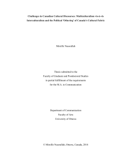 Challenges in Canadian Cultural Discourses