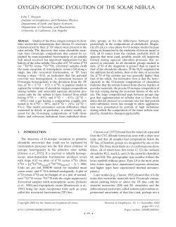 oxygen-isotopic evolution of the solar nebula