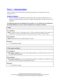 Family Law Act Section Notes - Province of British Columbia