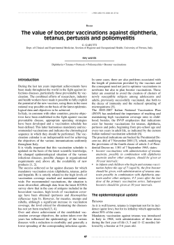 The value of booster vaccinations against diphtheria, tetanus