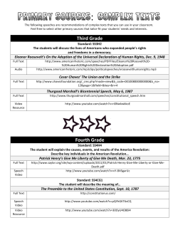 Primary SourceS: Complex Texts - ELA-Literacy