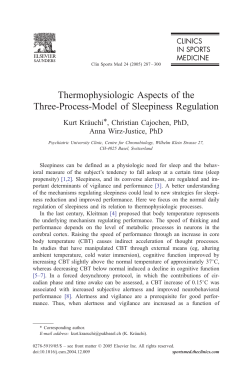 Thermophysiologic Aspects of the Three-Process-Model
