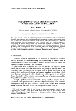 PERFORMANCE VERSUS DESIGN STANDARDS IN THE