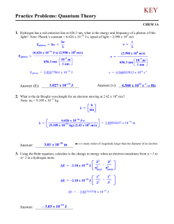Quantum Theory and Atomic Structure