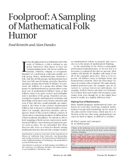 Foolproof: A Sampling of Mathematical Folk Humor