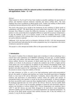Surface passivation of SiC for reduced surface