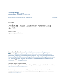 Predicting Toucan Locations in Panama Using ArcGIS