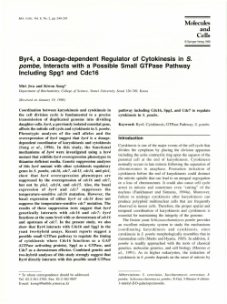 Molecules and Byr4, a Dosage-dependent Regulator of Cytokinesis