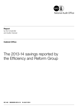 The 2013-14 savings reported by the efficiency and reform group