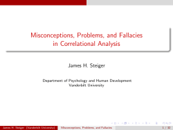 Misconceptions, Problems, and Fallacies in Correlational