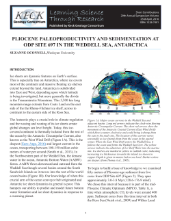 pliocene paleoproductivity and sedimentation at odp site 697 in the