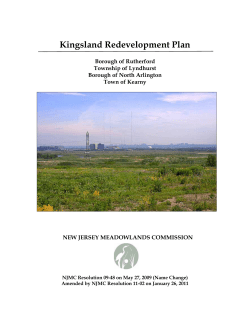 Kingsland Redevelopment Plan - New Jersey Sports and Exposition