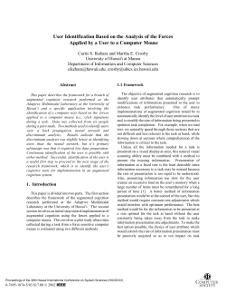 User Identification Based on the Analysis of the Forces Applied by a
