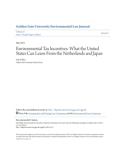 Environmental Tax Incentives: What the United States Can Learn