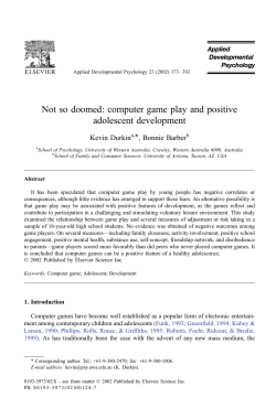 Not so doomed: computer game play and positive adolescent