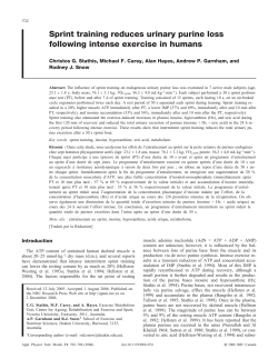 Sprint training reduces urinary purine loss following - DRO