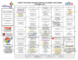 christ the divine teacher catholic academy lunch menu october 2013