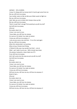 ANYWAY. CEE LO GREEN. I know I`m stingy with my money And it`s