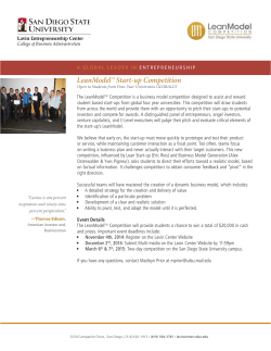 LeanModel&trade; Start-up Competition