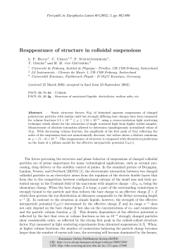 Reappearance of structure in colloidal suspensions