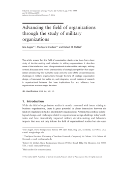 Advancing the field of organizations through the study of military