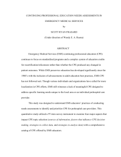 CONTINUING PROFESSIONAL EDUCATION NEEDS