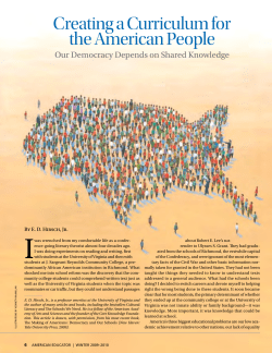 Creating a Curriculum for the American People: Our Democracy