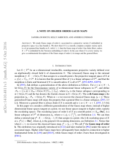 A note on higher order Gauss maps